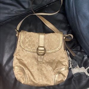 Gold Glitter coach large handbag